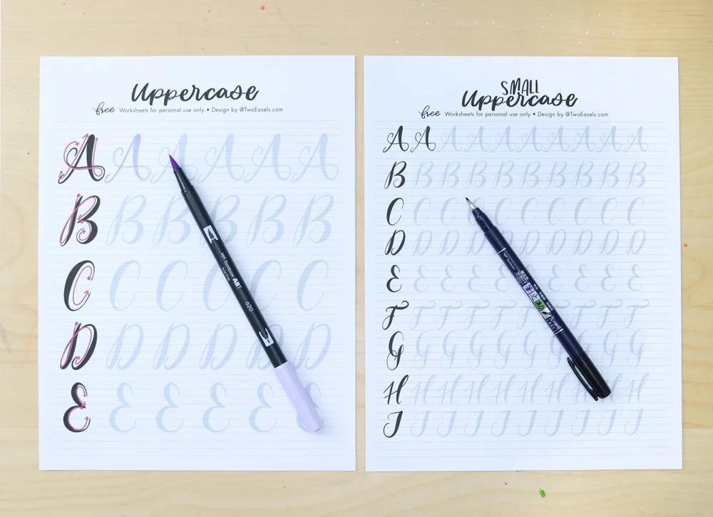 Brush lettering practice clearance sheets free